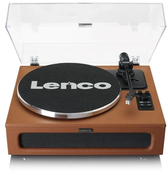 Lenco LS-430BK - Plattenspieler mit 4 eingebauten Lautsprechern - Braun - Plattenspieler Braun
